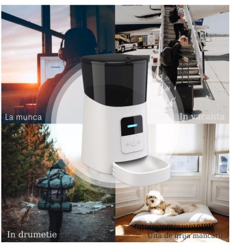 Resigilat - Hranitor WowStep® Automat, WiFi pentru Caini si Pisici, Programabil prin Aplicatie, Capacitate Dispenser Mancare 6l - Img 5