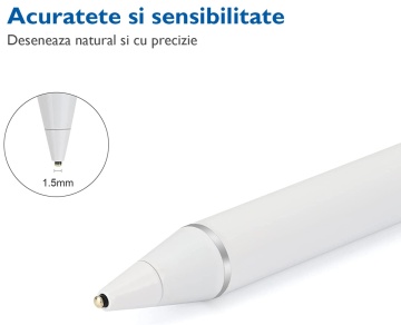 Stylus iPad Pen Universal, WowStep®, Pix Touch Profesional pentru Tableta iPad Apple Android, Windows, Alb - Img 3