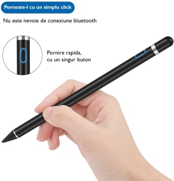 Stylus iPad Pen Universal, WowStep®, Pix Touch Profesional pentru Tableta iPad Apple Android, Windows, Negru - Img 5