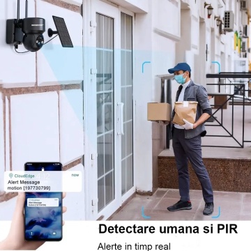 Camera de Supravegere WowStep®, Wi-Fi, 2K, Panou Solar, Detectare Umana, Unghi Captare 360°, Negru - Img 6