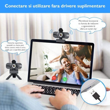 Camera Web, WowStep®, S500 PRO Full HD, Rezolutie 1920 x 1080p, Rotatie 360°, Microfon Omnidirectional cu Reducere Zgomot - Img 3