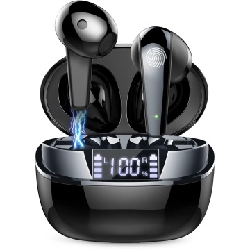 Casti Wireless, Bluetooth 5.3, Microfon, Control prin Atingere, Afisare LED, Autonomie 35h - Img 1