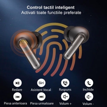 Casti Wireless, WowStep®, Bluetooth, Control prin Atingere, Afisare LED, Autonomie 25h - Img 2