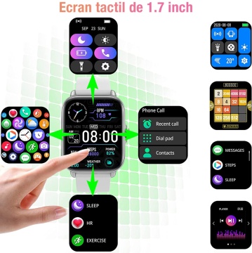Ceas Smartwatch Fitness, WowStep®, Notificari, Monitorizare Activitati, Somn, Ritm Cardiac, Pedometru, Gri - Img 2