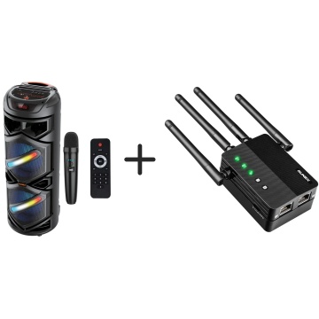 Pachet Boxa Portabila 40W + Amplificator Semnal Wireless