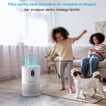 Purificator de aer WowStep®, Model B-D0L2, Filtru HEPA, Carbune Activ, Purifica 40 mp, Touch Screen, Alb - Img 6