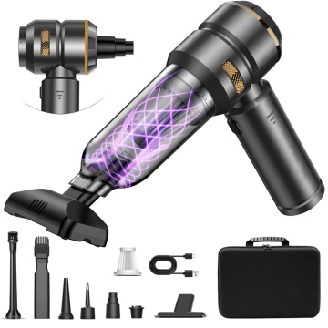 Resigilat - Aspirator Auto 7 in 1 Portabil, Runex®, Model Airo, 16000 PA, Baterie 6000mAh, Autonomie 30 minute, 100W, Motor Brushless, Aspirare, Suflare, Vacuum, 3 Viteze, Type-C, 7 Accesorii, Filtru HEPA, Aspirator Masina si Casa