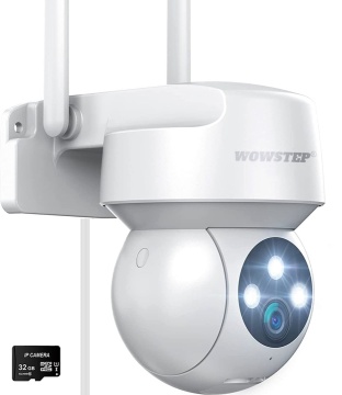 Resigilat - Camera de Supraveghere WowStep®, Wi-Fi, 3MP, 2K, Vizualizare Infrarosu, Detectarea Miscarii