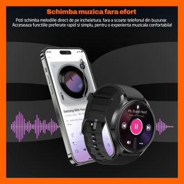 Resigilat - Ceas Smartwatch RUNEX® Active RX10, Ecran 1.27’’, Apeluri, Monitorizare Activitati Fizice, Autonomie 7 Zile, Negru - Img 9