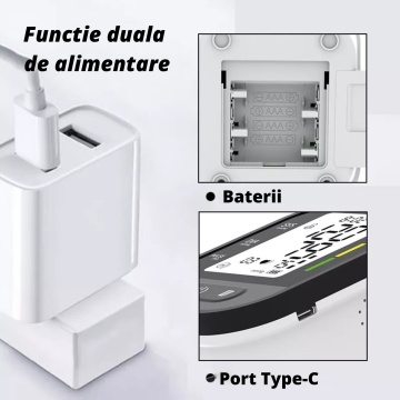Tensiometru de brat, WowStep®, Masurare Tensiune Sistolica/Diastolica, Puls, Senzor de mare Precizie, Ecran LCD, Diagonala de 3.2 Inch, Manseta Reglabila, Portabil - Img 4