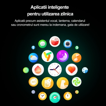 Ceas Smartwatch Fitness, WowStep®, Apeluri, Microfon, Difuzor, Notificari Sms/Social Media, Autonomie 7 Zile, Negru - Img 7