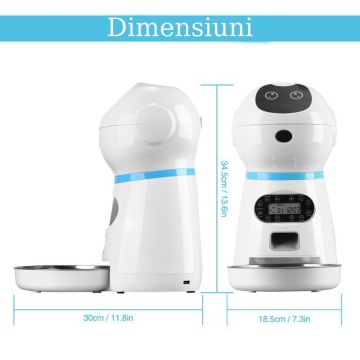 Hranitor Automat pentru Caini si Pisici, WowStep®, Sunet Hranire, Capacitate Dispenser Mancare 3.5l, Functie Adapator - Img 5