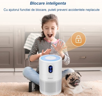 Purificator de aer WowStep®, Model B-D0L2, Filtru HEPA, Carbune Activ, Purifica 40 mp, Touch Screen, Alb - Img 7