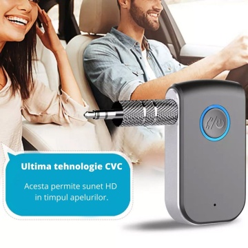 Resigilat - Adaptor Bluetooth 5.0, WowStep®, Receiver Audio cu Port AUX 3.5 mm, Portabil, Compatibil cu Orice Device, pentru Masina, Sistem Audio, Boxe - Img 3