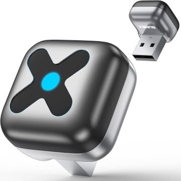 Resigilat - Adaptor Wireless CarPlay & Android Auto Runex®, pentru Masina, 5.8GHz, Bluetooth 5.4, Auto-Reconectare Rapida, Fara Latenta, Plug & Play, Compatibil iOS & Android, 1000+ Modele Auto, Siri/Google Assistant, Actualizari OTA, Negru