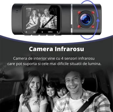 Resigilat - Camera Auto DVR Duala, WowStep®, Ecran LCD, Diagonala 1.5 inch, Full HD, Vedere Nocturna, Rezolutie de 1080p - Img 3