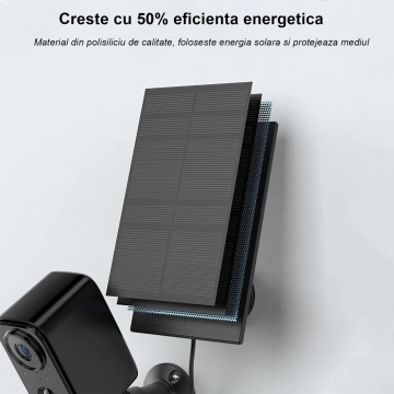 Resigilat - Camera de Supraveghere WowStep®, Wi-Fi 2Ghz, Panou Solar, Rezolutie Full HD, Detectarea Miscarii, Iluminare Nocturna, Card de Memorie 32 GB Inclus, Negru - Img 7