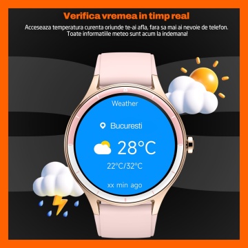 Resigilat - Ceas Smartwatch RUNEX® Active RX10, Ecran 1.27’’, Apeluri, Monitorizare Activitati Fizice, Autonomie 7 Zile, Roz - Img 7