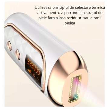 Resigilat - Epilator IPL WowStep®, epilare definitiva fara durere, 999.999 impulsuri, Tehnologie IPL, 5 trepte de intensitate, pentru barbati si femei, Senzor Piele, fata, corp, axila si inghinal, Alb - Img 6