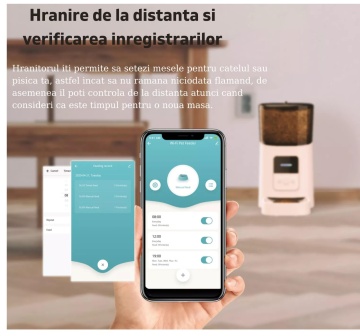 Resigilat - Hranitor WowStep® Automat, WiFi pentru Caini si Pisici, Programabil prin Aplicatie, Capacitate Dispenser Mancare 6l - Img 7