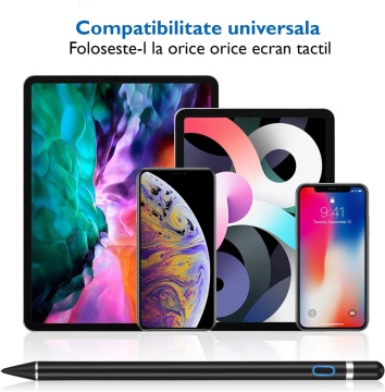 Stylus iPad Pen Universal, WowStep®, Pix Touch Profesional pentru Tableta iPad Apple Android, Windows, Negru - Img 7