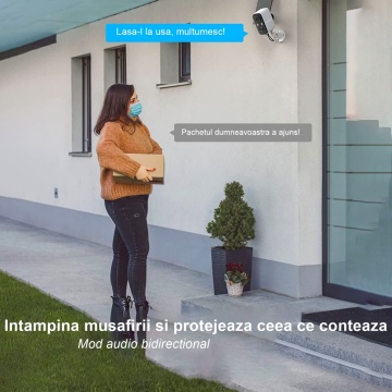 Camera de Supraveghere WowStep®, Wi-Fi 2Ghz, Panou Solar, Rezolutie Full HD, Detectarea Miscarii, Iluminare Nocturna, Card de Memorie 32 GB Inclus, Alb - Img 5