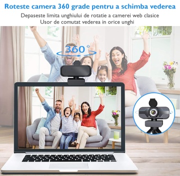 Camera Web, WowStep®, S500 PRO Full HD, Rezolutie 1920 x 1080p, Rotatie 360°, Microfon Omnidirectional cu Reducere Zgomot - Img 5