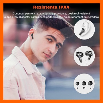Casti Wireless Audio RUNEX®, Model Urban CX30, Autonomie 40h, Negru - Img 4