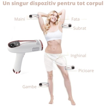 Epilator IPL WowStep®, epilare definitiva fara durere, 999.999 impulsuri, Tehnologie IPL, 5 trepte de intensitate, pentru barbati si femei, Senzor Piele, fata, corp, axila si inghinal - Img 6