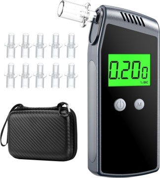 Resigilat - Alcool Tester Digital, WowStep®, Etilotest Profesional Portabil, Acuratete de 0.01% BAC, Negru - Img 1
