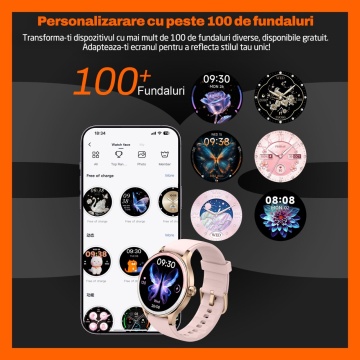 Resigilat - Ceas Smartwatch RUNEX® Active RX10, Ecran 1.27’’, Apeluri, Monitorizare Activitati Fizice, Autonomie 7 Zile, Roz - Img 4