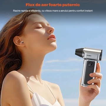 Suflanta Aer Comprimat Portabila Runex®, 7.4V, Forta Suflare 150G, Motor 115000 RPM, Putere 130W, Autonomie 15-48 Minute, Incarcare USB Type-C, Baterie 2500 mAh x 2, Motor Puternic, Zgomot Redus, Accesorii Incluse - Img 4
