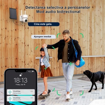 Camera de Supravegere WowStep®, Wi-Fi, 2K, Panou Solar, Detectare Umana, Unghi Captare 360°, Alb - Img 5