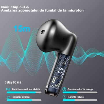 Casti wireless audio, WowStep®, Bluetooth, Control prin Atingere, Sunet Hi-Fi, Microfon Incorporat, Autonomie 32h - Img 2
