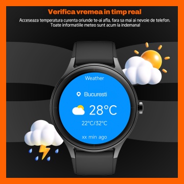 Ceas Smartwatch RUNEX® Active RX10, Ecran 1.27’’, Apeluri, Monitorizare Activitati Fizice, Autonomie 7 Zile, Negru - Img 7