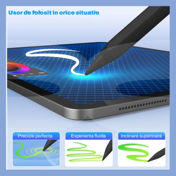 Resigilat - Stylus iPad Pen, Runex®, Compatibil cu Tablete Apple, 10 Capete de Rezerva, Afisaj Procentaj Baterie, Negru - Img 8