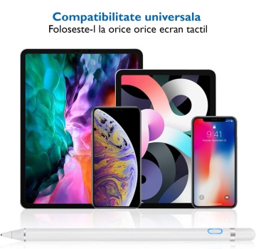 Stylus iPad Pen Universal, WowStep®, Pix Touch Profesional pentru Tableta iPad Apple Android, Windows, Alb - Img 7