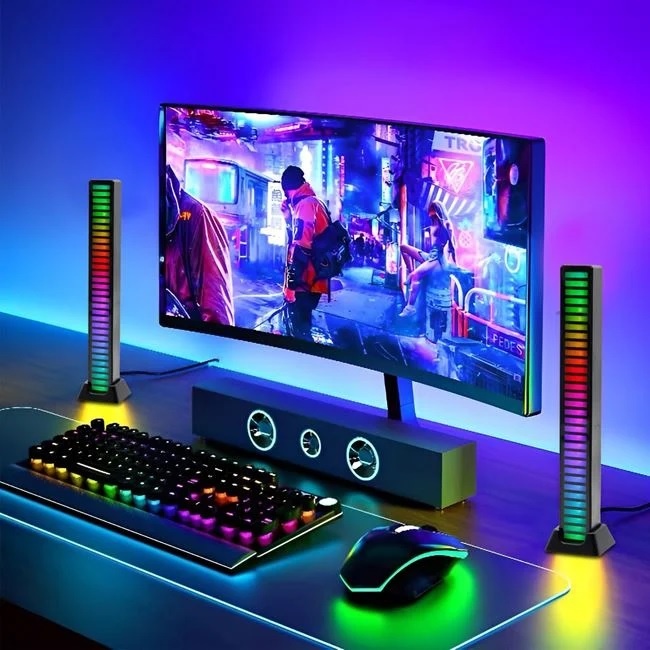 Bara Gaming cu 32 de Becuri LED, Sound Reactive, 18.5x2.4x2cm - 3 | YEO