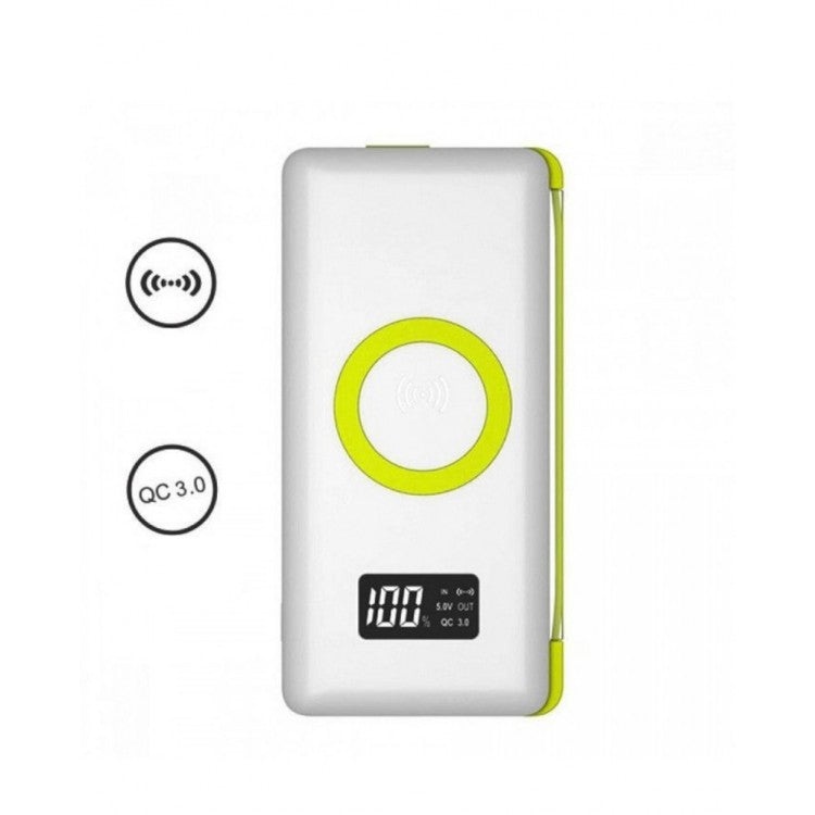 Baterie externa universala 15000 mAh cu cablu USB Type-C, Micro USB, adaptor lightning - 3 | YEO
