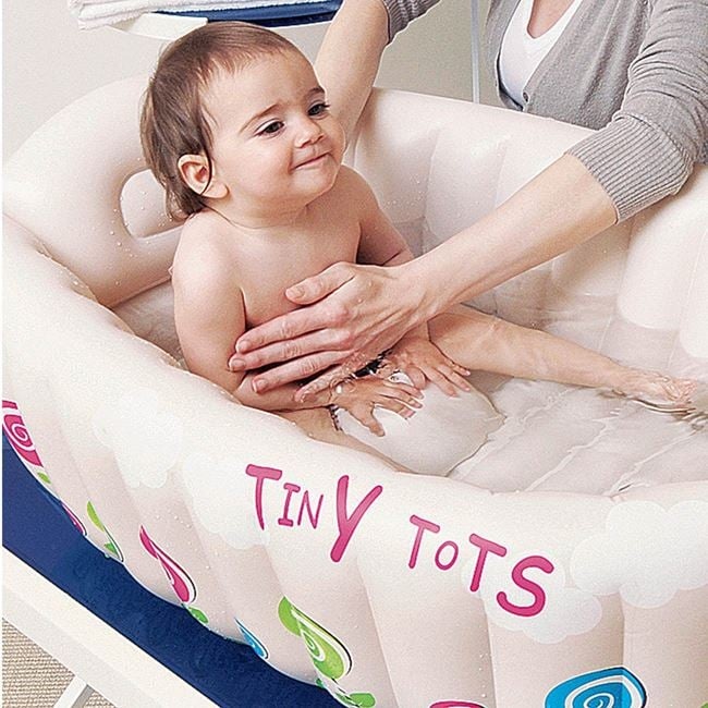 Cada gonflabila, pentru bebe, cu flori, dimensiuni 91x61x29cm, multicolor