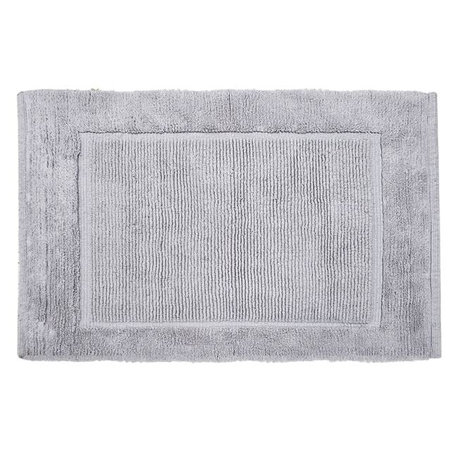 Covoras decorativ pentru iarna, din bumbac, model cu margine reliefata, 100x70 cm, gri