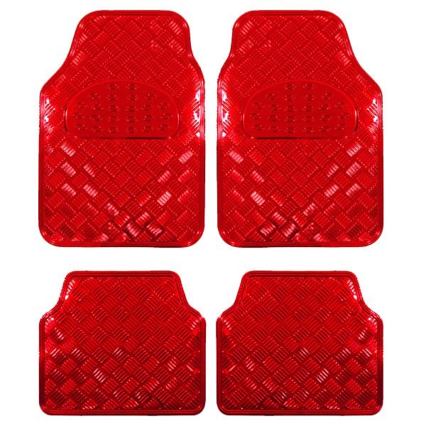 Covorase Auto Universale model Diamond culoare Crom Rosu