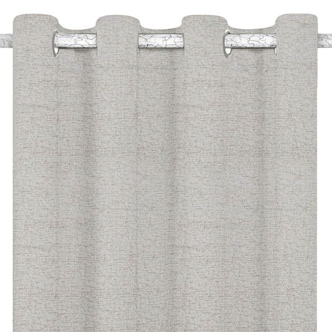 Draperie decorativa, cu grad mediu de umbrire - lasa lumina sa treaca, cu model , cu inele, 140x260 cm, bej