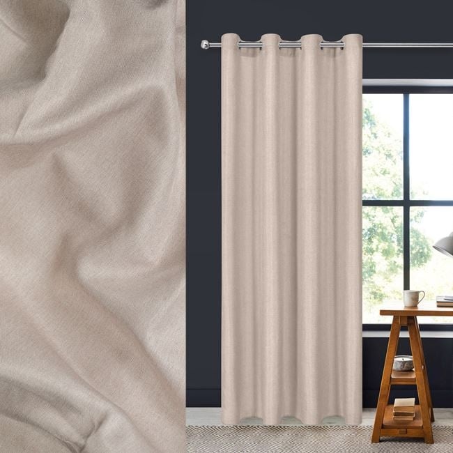 Draperie decorativa , grad de umbrire mediu -lasa lumina sa treaca, cu inele, 140x260 cm, bej - 1 | YEO