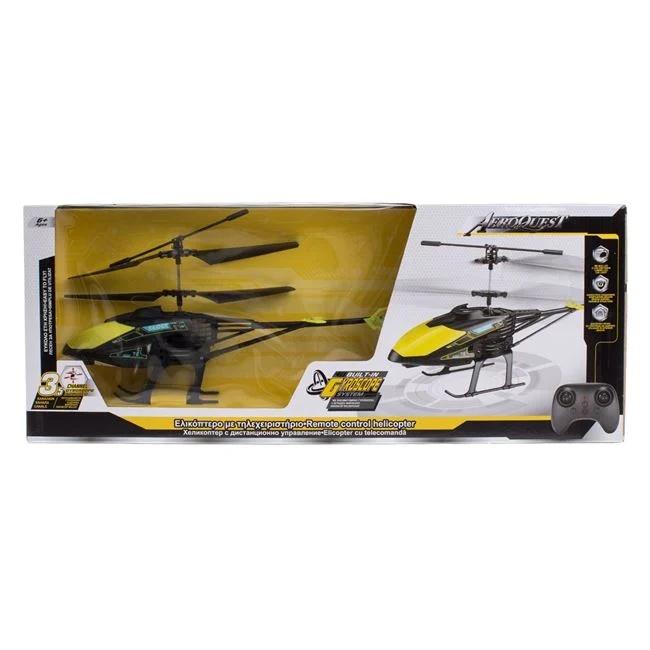 Elicopter cu telecomanda si infrarosu, cu 3 canale, giroscop si lumini LED, 45x7x18cm, negru-galben - 2 | YEO