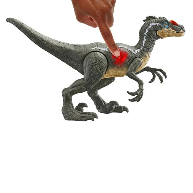 Figurina dinozaur Velociraptor Jurassic Attack, 20x5.5x19cm, verde - 3 | YEO