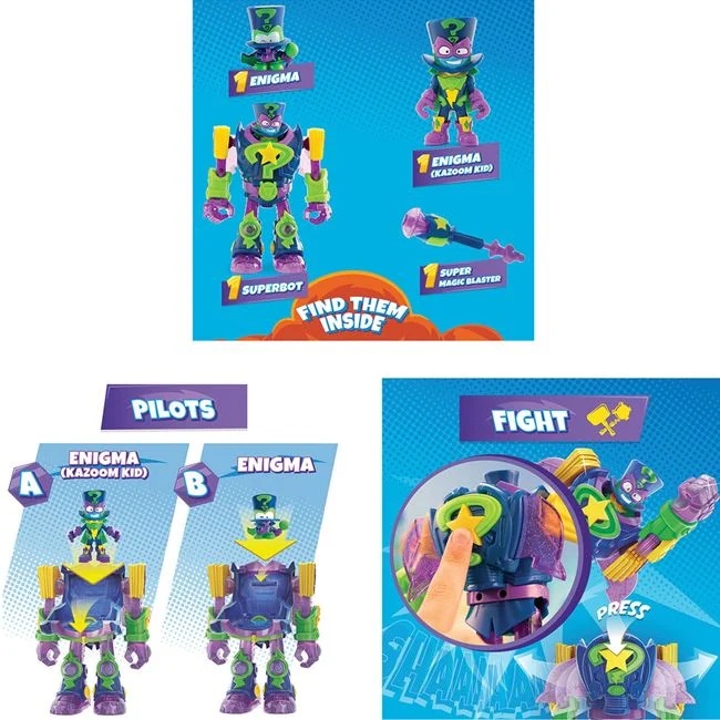 Figurina Superbot Enigma, cu brate si picioare articulate si aripi pliabile, 12x7.5x23cm, multicolor - 2 | YEO