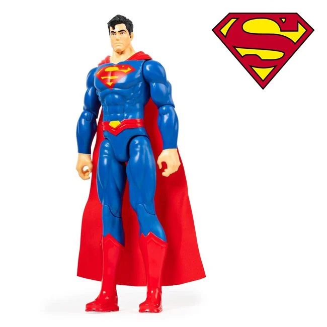 Figurina Superman, cu detalii realiste si capa textila, dimensiune 30cm, rosu-albastru - 1 | YEO