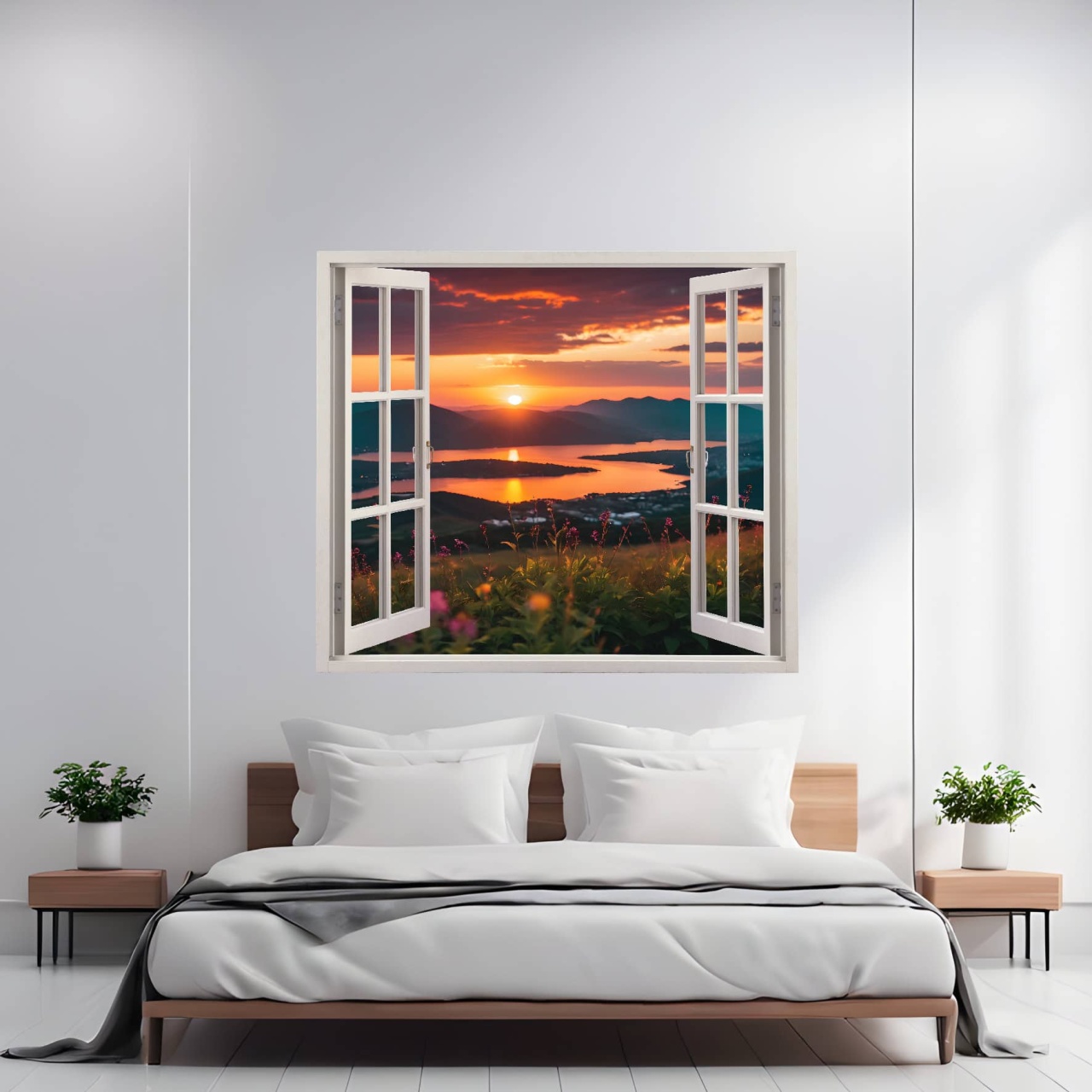 Folie imprimata color pentru decor perete locuinta dimensiune 125 x 110cm model: VIEW TO HAVEN 22