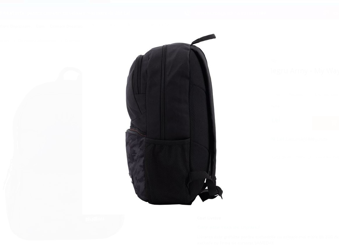 Ghiozdan scolar camuflaj – My Way, Dimensiune 33x13x46 cm, Negru - 2 | YEO